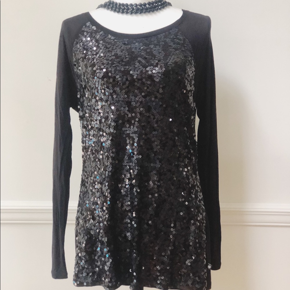 Michael Kors black sequin tunic